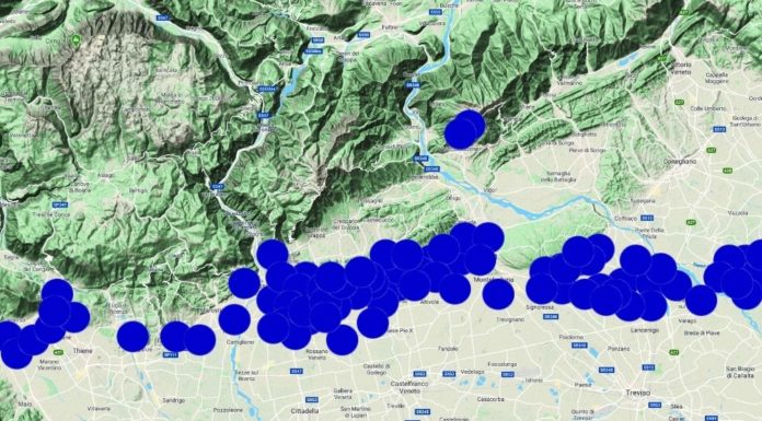 MAPPA SEGNALAZIONI GRANDINATE MARTEDI’ 24 MAGGIO 2022