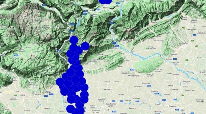 MAPPA SEGNALAZIONI GRANDINATE GIOVEDI’ 7 LUGLIO 2022