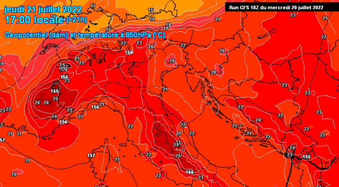 PREVISIONI PER GIOVEDI’ 21 LUGLIO 2022 E TENDENZA PER IL 22 E 23