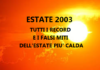 ESTATE 2003: TUTTI I RECORD E I FALSI MITI DELL’ESTATE PIU’ CALDA