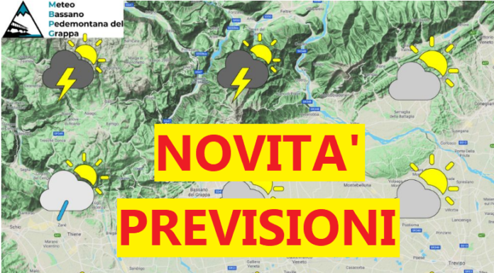 PREVISIONI PER VENERDI’ 4 LUGLIO E TENDENZA PER I 3 GIORNI SUCCESSIVI