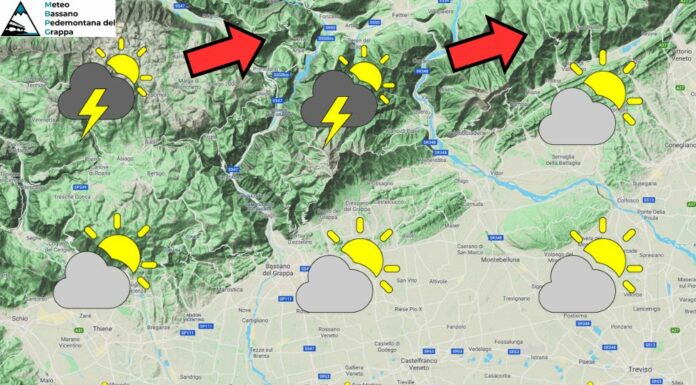 PREVISIONI PER VENERDI’ 17 LUGLIO E TENDENZA PER I 3 GIORNI SUCCESSIVI